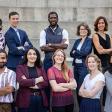 Ten Postdoc Slam finalists pose for a group photo