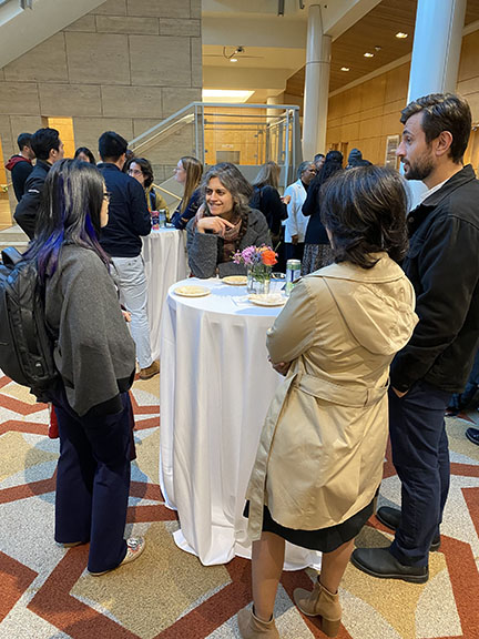 awardees and guests enjoy the mentoring reception